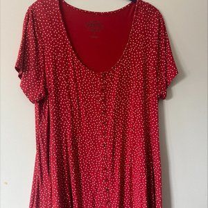 Torrid Supersoft Fit and Flare Red Polka Dot Top 0X